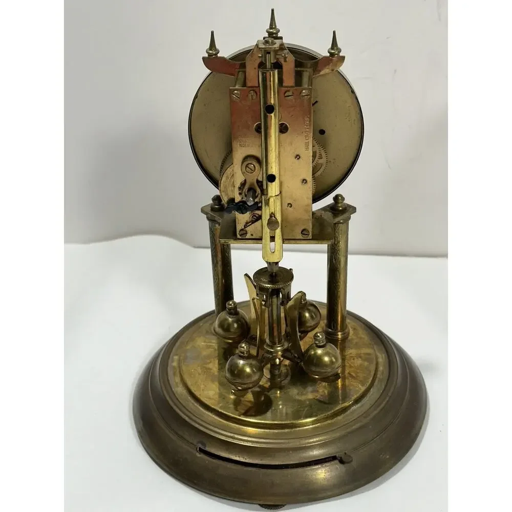 Antique‎ Clock Germany NO(0) Jewels unadjusted Torsion Dome For Parts or Repair